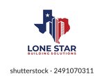 Building logo with Lone star texas. city building abstract for logo design inspiration	