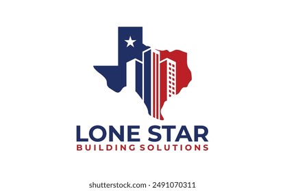 Building logo with Lone star texas. city building abstract for logo design inspiration	