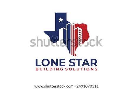 Building logo with Lone star texas. city building abstract for logo design inspiration	