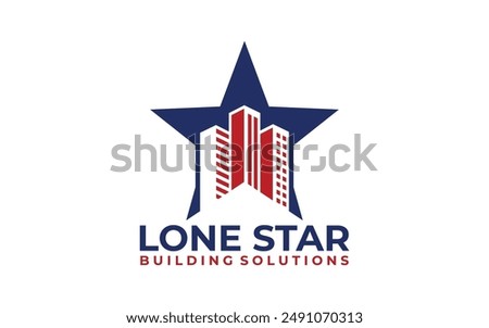 Building logo with Lone star texas. city building abstract for logo design inspiration	