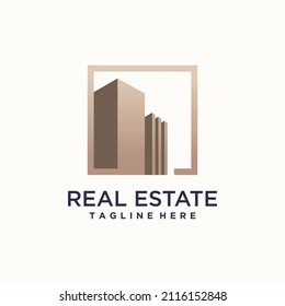Building logo with modern concept premium vector