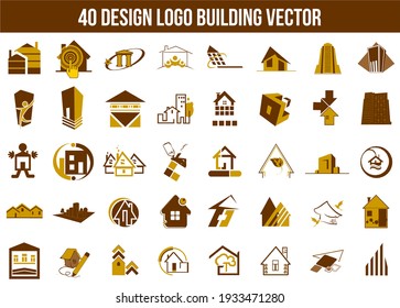 building logo package vector complete with various themes