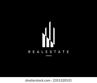 Building logo. Real estate, architecture, construction, apartment, property, cityscape, skyscraper, planning and structure vector design symbol.