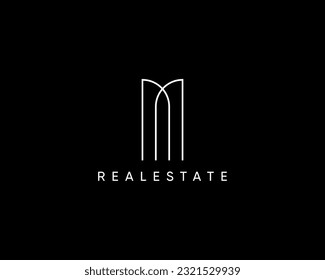 Building logo. Real estate logo design template for business identity. Modern real estate, building, apartment, skyscraper, architecture logo design concept.