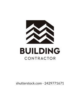 Building logo. Real estate house roofing icon logo vector