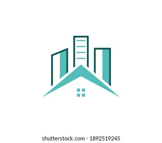 Building logo real estate vector icon 