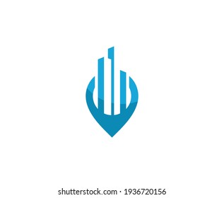 Mapa del vector inmobiliario del logotipo de construcción 