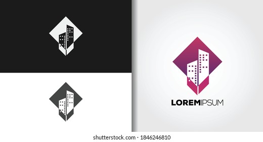 building logo set idea template vector