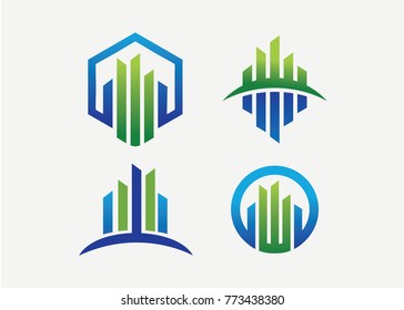 Building Logo Set  Template Design Vector, Emblem, Design Concept, Creative Symbol, Icon