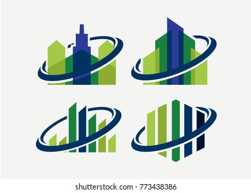 Building Logo Set Template Design Vector, Emblem, Design Concept, Creative Symbol, Icon