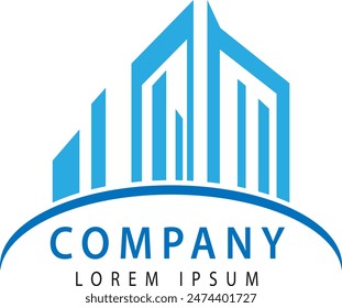 logo del edificio, Vector del estilo del horizonte