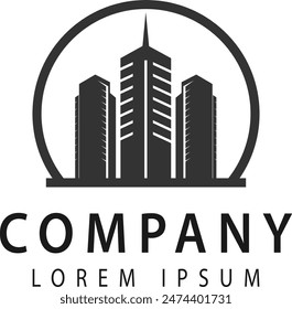 building logo, skyline style vector
