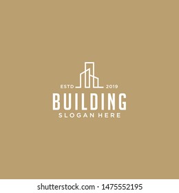 Building logo template. Clean, modern and elegant style design