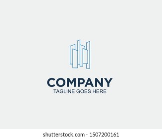 building logo template clean simple vector element construction 