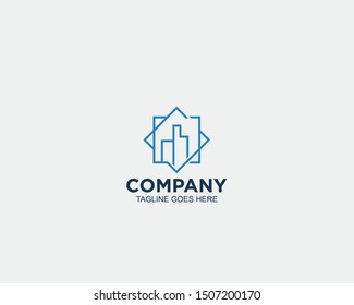 building logo template clean simple vector element construction 