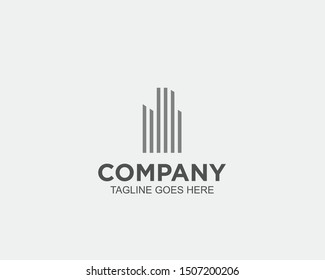 building logo template clean simple vector element construction 