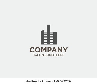 building logo template clean simple vector element construction 