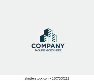 building logo template clean simple vector element construction 