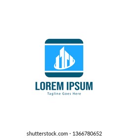Building logo template design. minimalist building logo with modern frame vector design