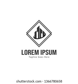 Building logo template design. minimalist building logo with modern frame vector design