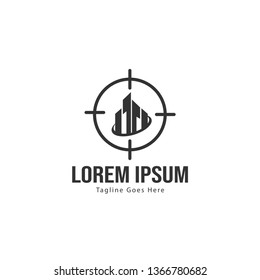Building logo template design. minimalist building logo with modern frame vector design