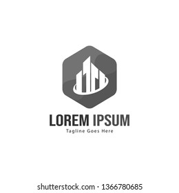 Building logo template design. minimalist building logo with modern frame vector design