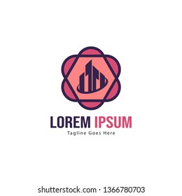 Building logo template design. minimalist building logo with modern frame vector design