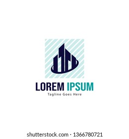 Building logo template design. minimalist building logo with modern frame vector design