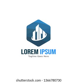 Building logo template design. minimalist building logo with modern frame vector design