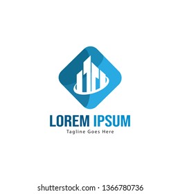 Building logo template design. minimalist building logo with modern frame vector design