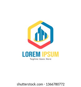 Building logo template design. minimalist building logo with modern frame vector design