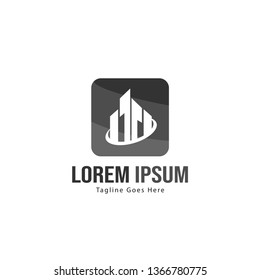 Building logo template design. minimalist building logo with modern frame vector design
