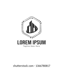 Building logo template design. minimalist building logo with modern frame vector design