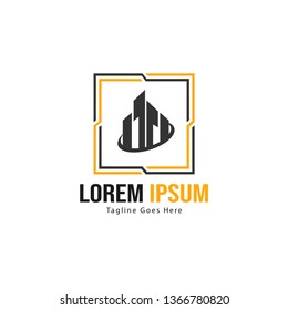 Building logo template design. minimalist building logo with modern frame vector design