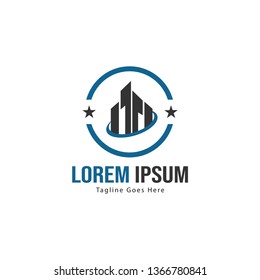 Building logo template design. minimalist building logo with modern frame vector design