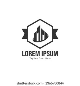 Building logo template design. minimalist building logo with modern frame vector design