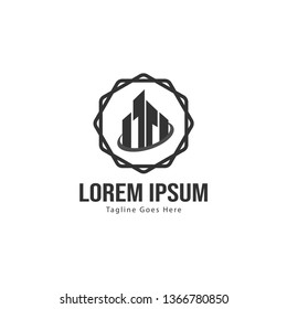 Building logo template design. minimalist building logo with modern frame vector design