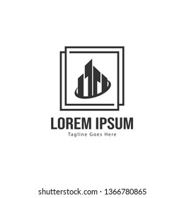 Building logo template design. minimalist building logo with modern frame vector design