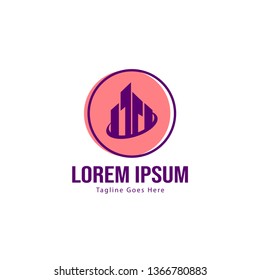 Building logo template design. minimalist building logo with modern frame vector design