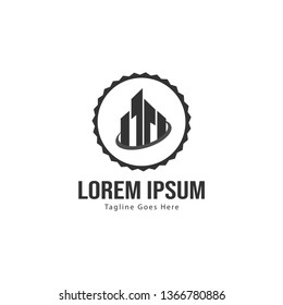 Building logo template design. minimalist building logo with modern frame vector design
