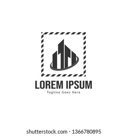 Building logo template design. minimalist building logo with modern frame vector design