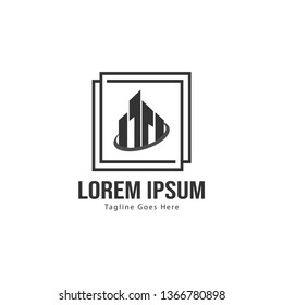 Building logo template design. minimalist building logo with modern frame vector design