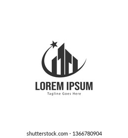 Building logo template design. minimalist building logo with modern frame vector design