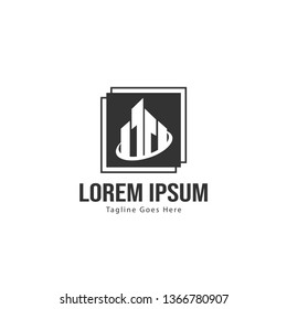 Building logo template design. minimalist building logo with modern frame vector design