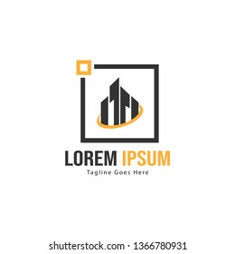 Building logo template design. minimalist building logo with modern frame vector design