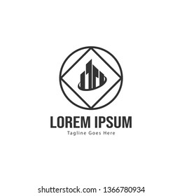 Building logo template design. minimalist building logo with modern frame vector design