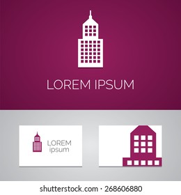 building logo template icon design elements with business card  