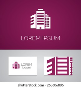 building logo template icon design elements with business card  