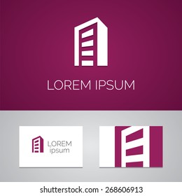 building logo template icon design elements with business card  