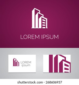 building logo template icon design elements with business card  